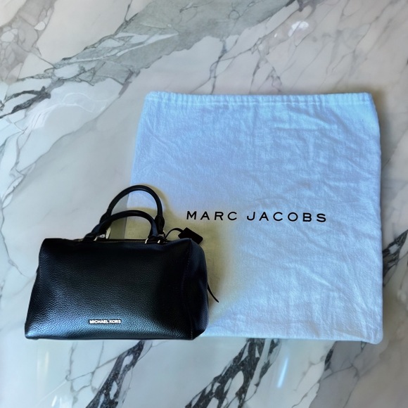 Michael Kors Kirby Leather Satchel Shoulder Bag BLACK Purse - Picture 5 of 6